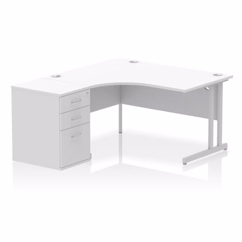 OE - Impulse 1400mm Cantilever Left Crescent Desk Workstation - Image 5