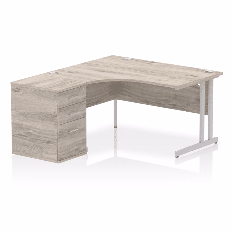 OE - Impulse 1400mm Cantilever Left Crescent Desk Workstation - Image 6