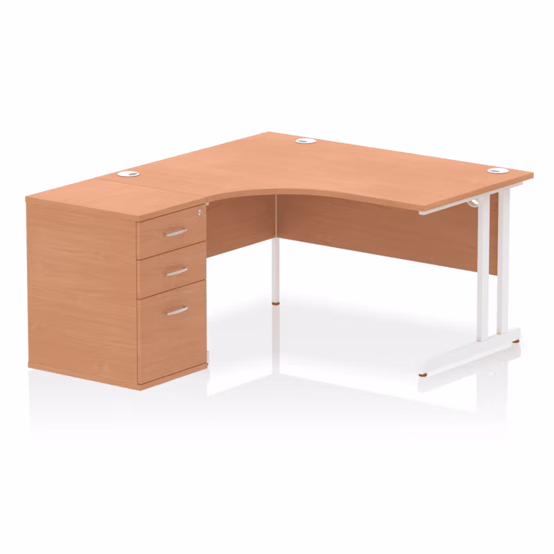 OE - Impulse 1400mm Cantilever Left Crescent Desk Workstation - Image 7