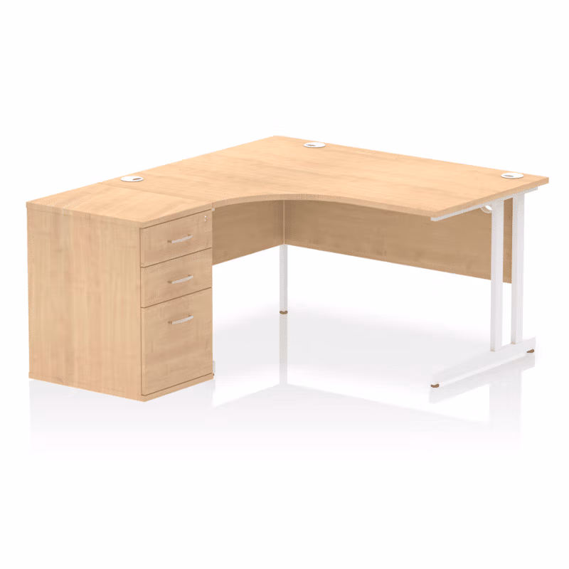 OE - Impulse 1400mm Cantilever Left Crescent Desk Workstation - Image 8
