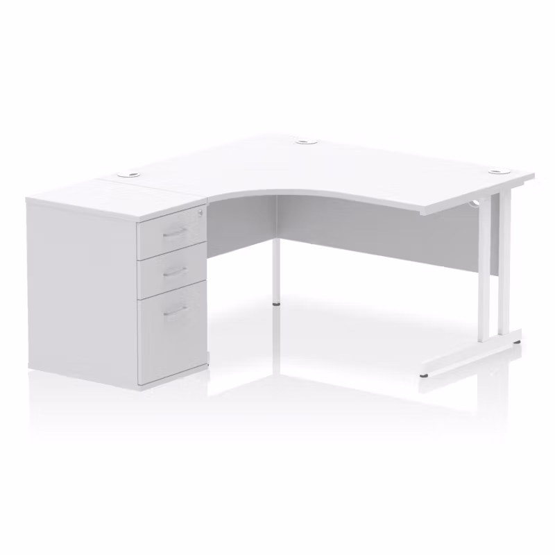 OE - Impulse 1400mm Cantilever Left Crescent Desk Workstation - Image 11