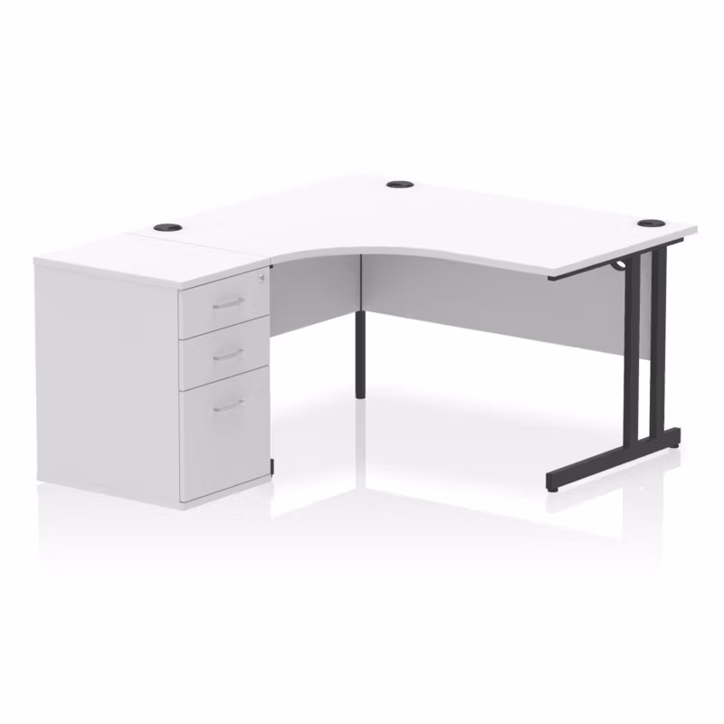 OE - Impulse 1400mm Cantilever Left Crescent Desk Workstation - Image 17