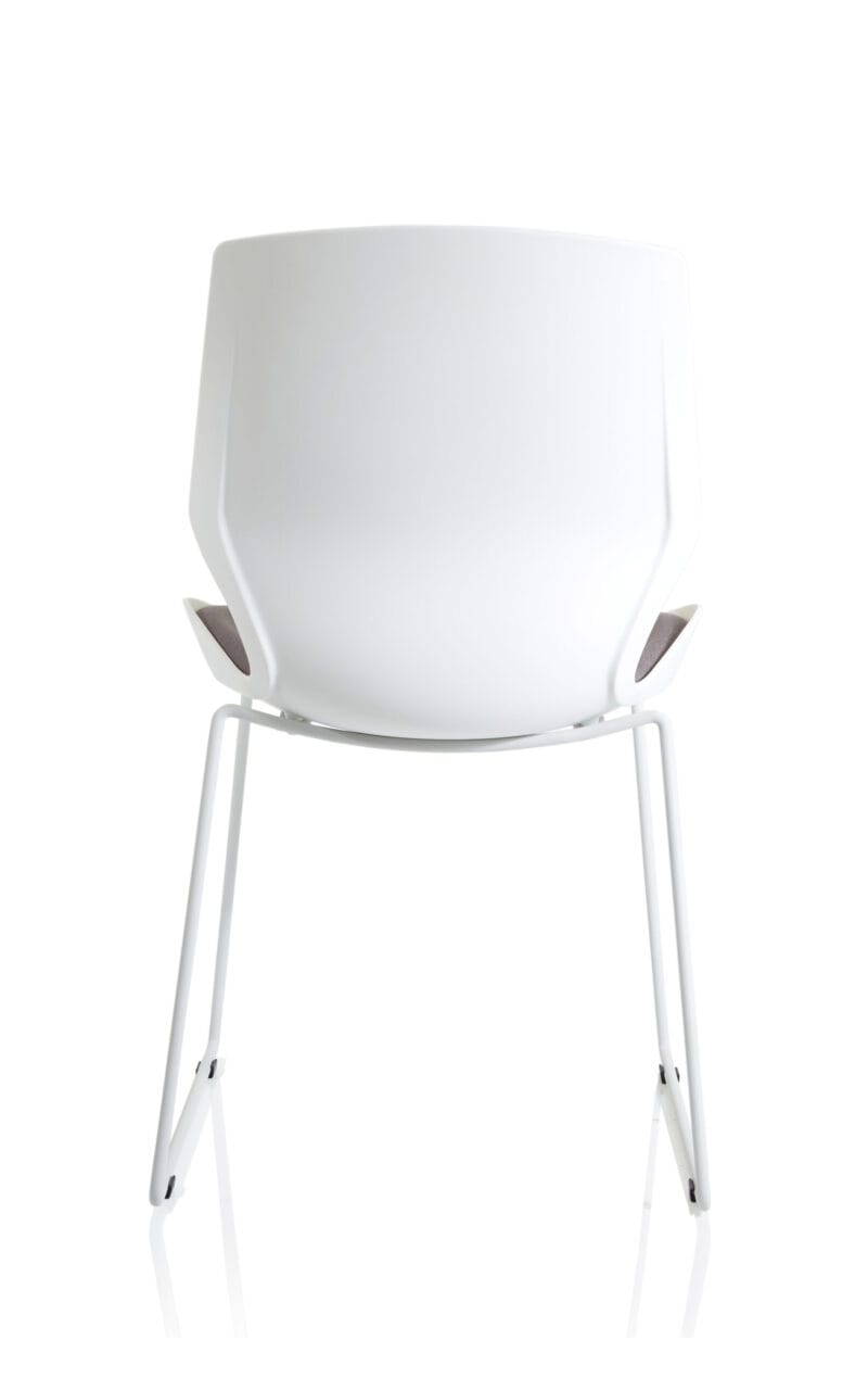 Florence Sled White Frame Fabric Seat Visitor Chair - Image 6
