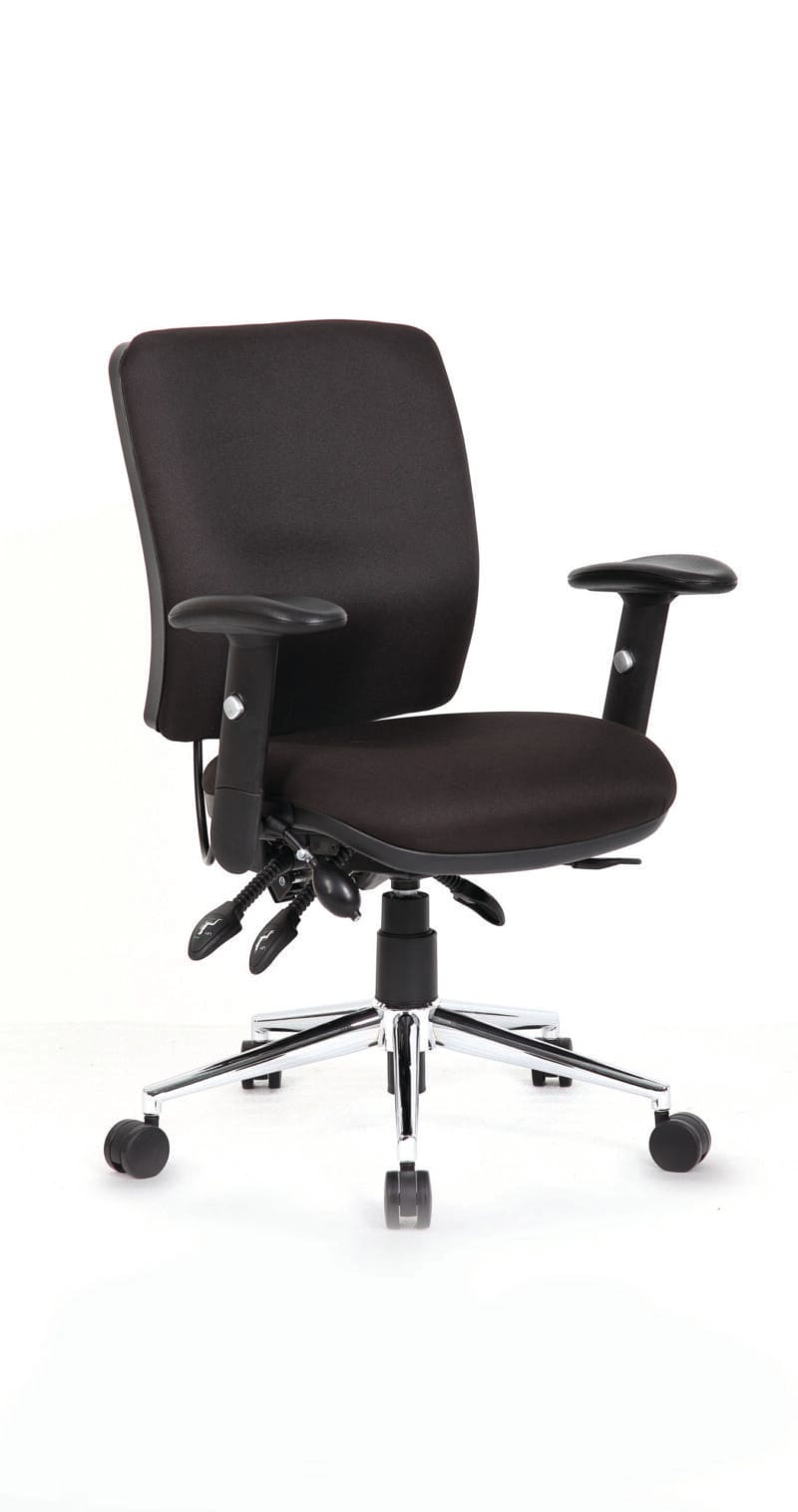 Impulse 1400mm Cantilever Straight Desk With Mobile Pedestal and Chiro Medium Back Black Operator Chair - Image 57