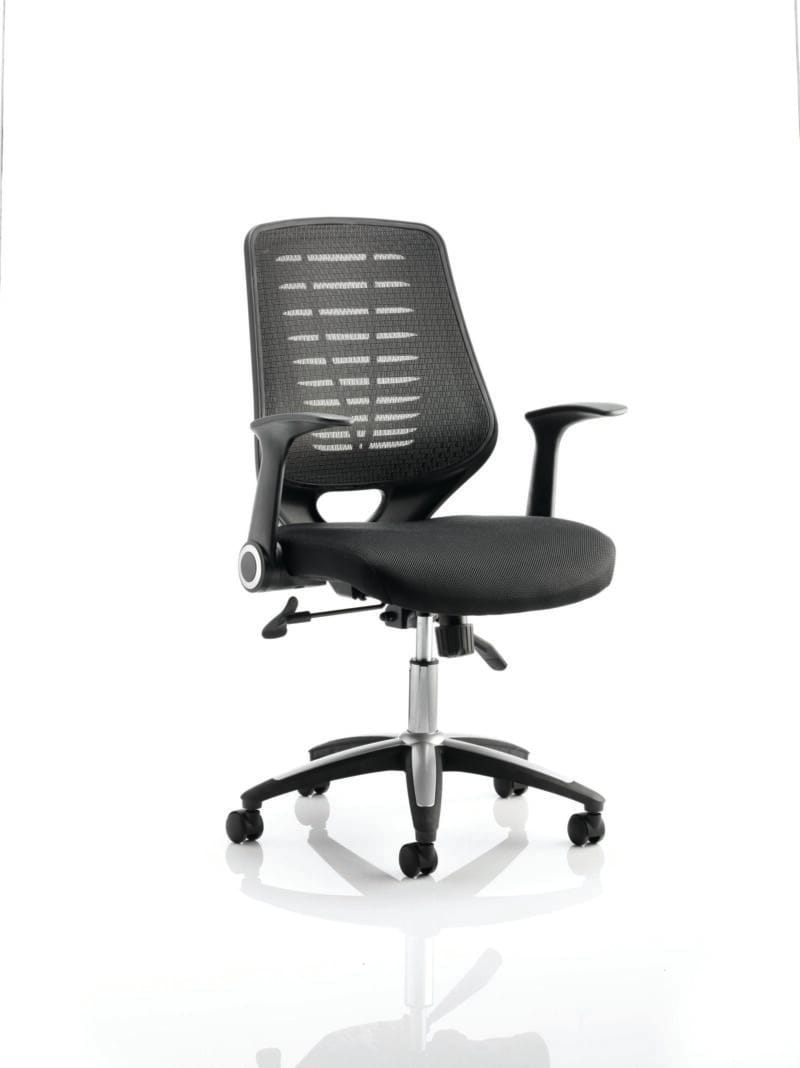 Impulse 1600mm Cantilever Straight Desk With Mobile Pedestal and Relay Silver Back Operator Chair - Image 38