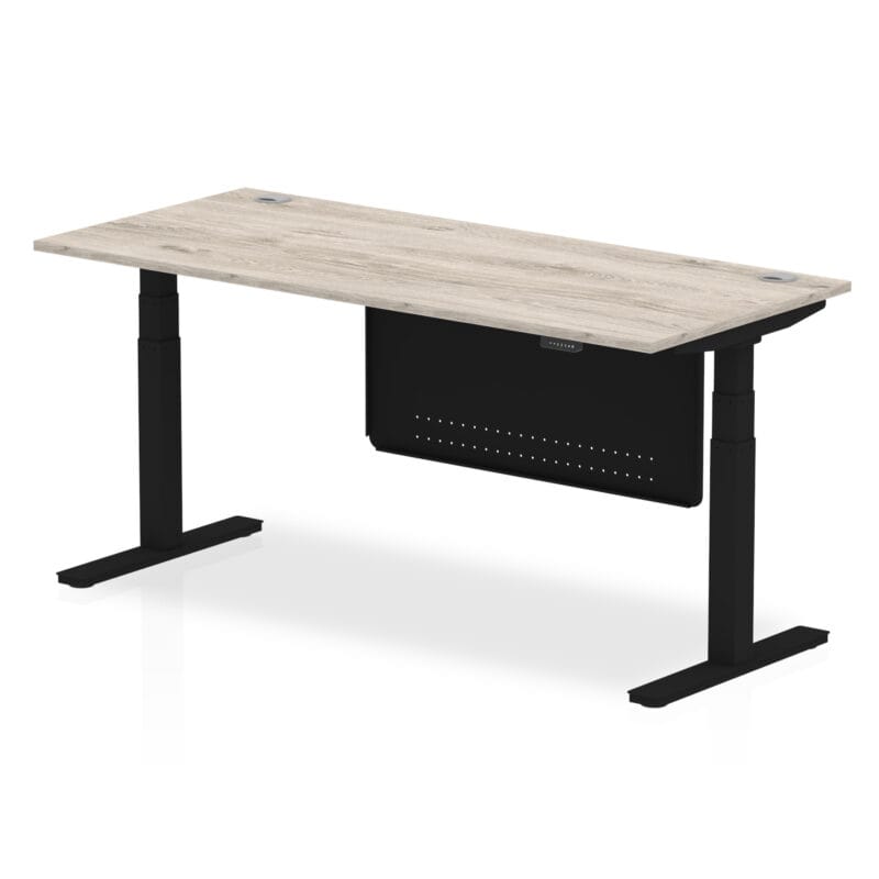 Air Height Adjustable Desk With Cable Ports With Steel Modesty Panel - Image 58