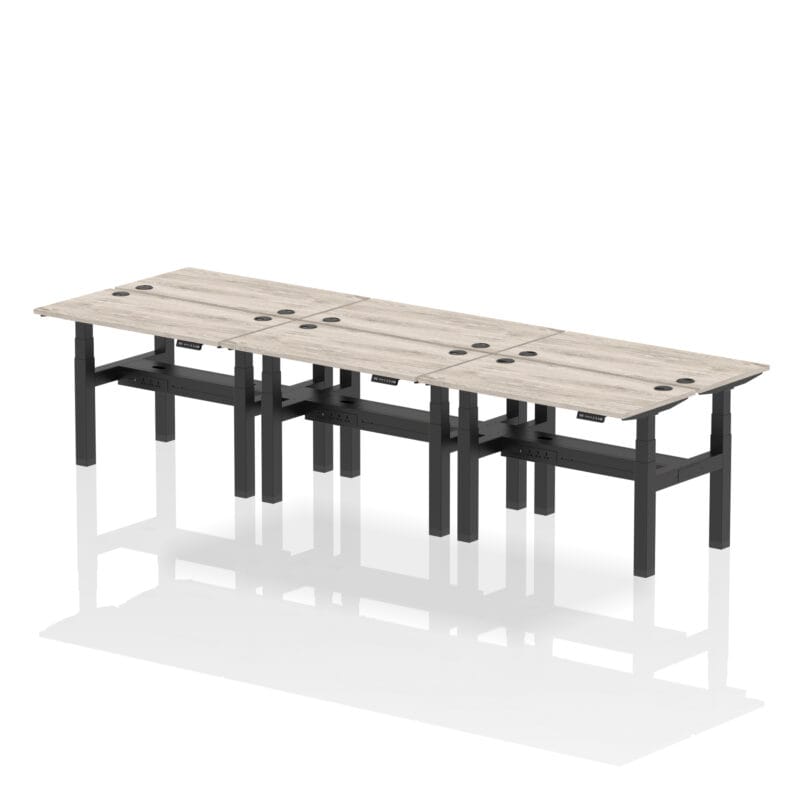 Air Back-to-Back Slimline Height Adjustable Bench Desk - 6 Person - Image 7