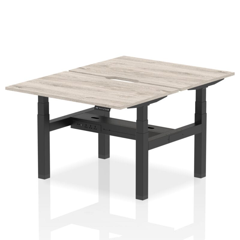 Air Back-to-Back Scalloped Edge Height Adjustable Bench Desk - 2 Person - Image 4