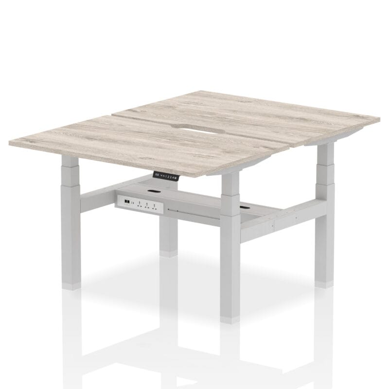 Air Back-to-Back Scalloped Edge Height Adjustable Bench Desk - 2 Person - Image 5