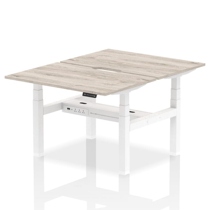 Air Back-to-Back Scalloped Edge Height Adjustable Bench Desk - 2 Person - Image 6