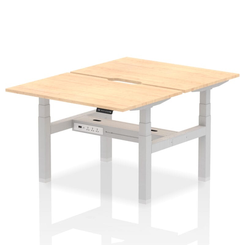Air Back-to-Back Scalloped Edge Height Adjustable Bench Desk - 2 Person - Image 8