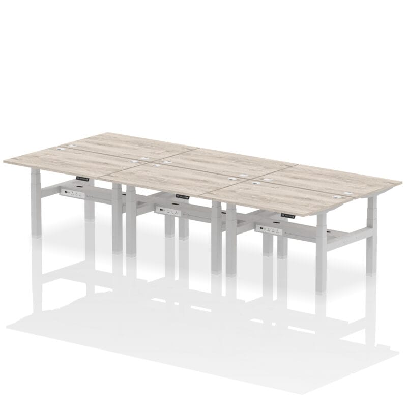 Air Back-to-Back Height Adjustable Bench Desk - 6 Person - Image 8