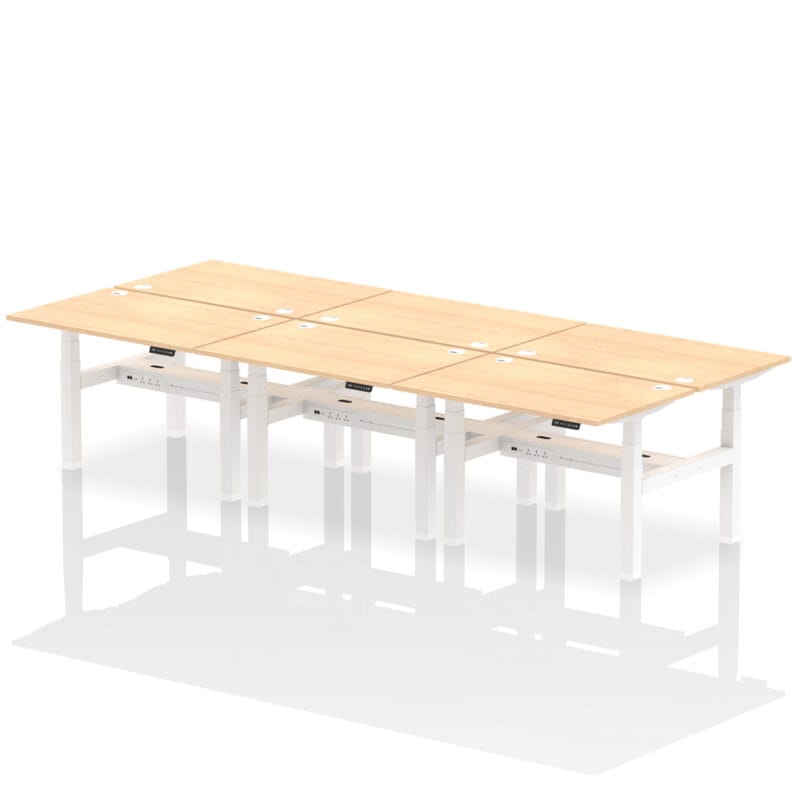 Air Back-to-Back Height Adjustable Bench Desk - 6 Person - Image 12