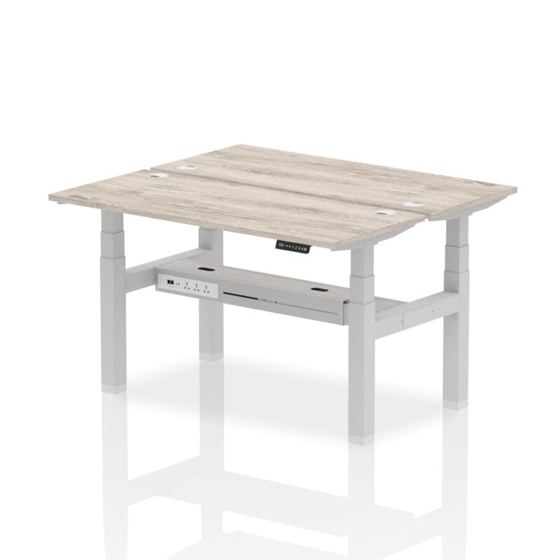 Air Back-to-Back Slimline Height Adjustable Bench Desk - 2 Person - Image 29