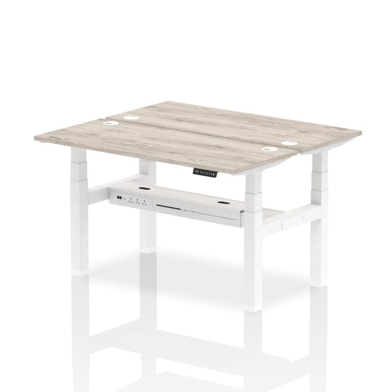 Air Back-to-Back Slimline Height Adjustable Bench Desk - 2 Person - Image 30