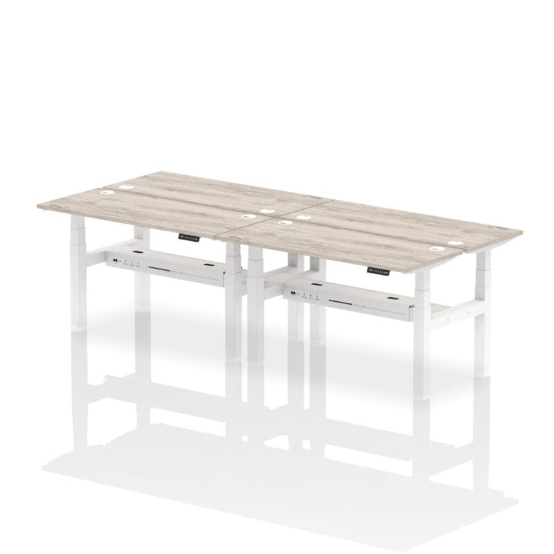 Air Back-to-Back Slimline Height Adjustable Bench Desk - 4 Person - Image 30