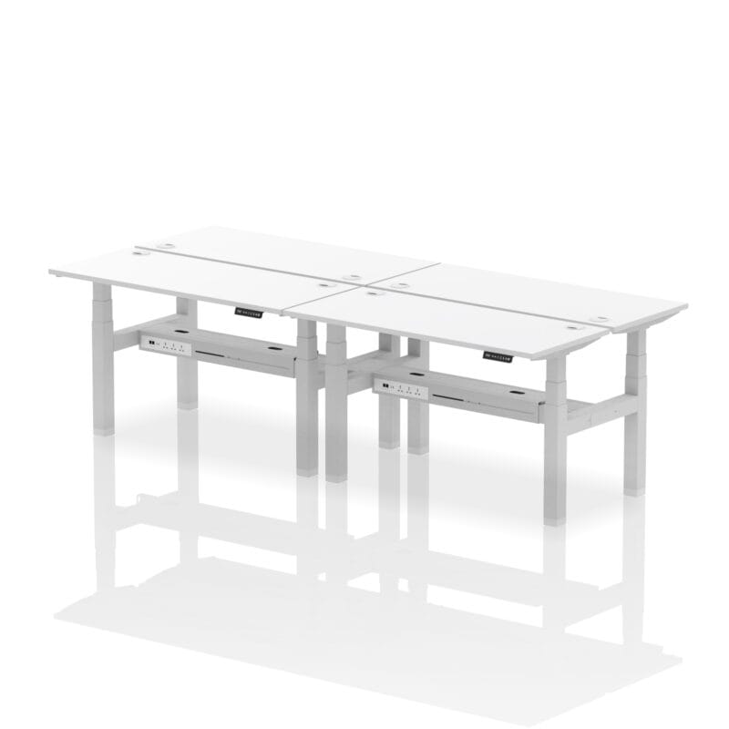 Air Back-to-Back Slimline Height Adjustable Bench Desk - 4 Person - Image 41