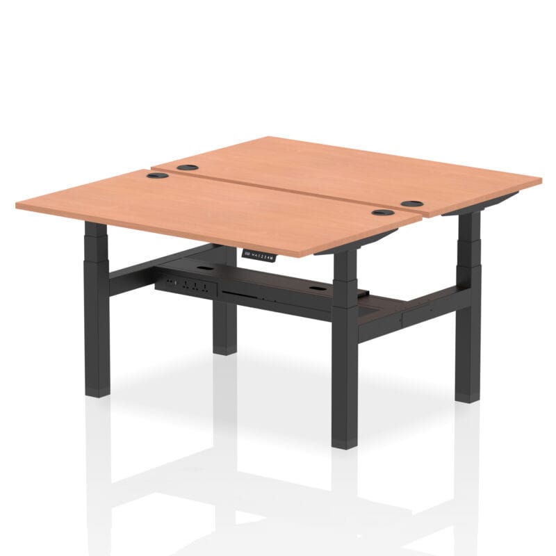 Air Back-to-Back Height Adjustable Bench Desk - 2 Person - Image 22