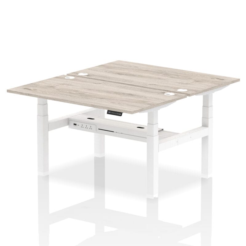 Air Back-to-Back Height Adjustable Bench Desk - 2 Person - Image 30