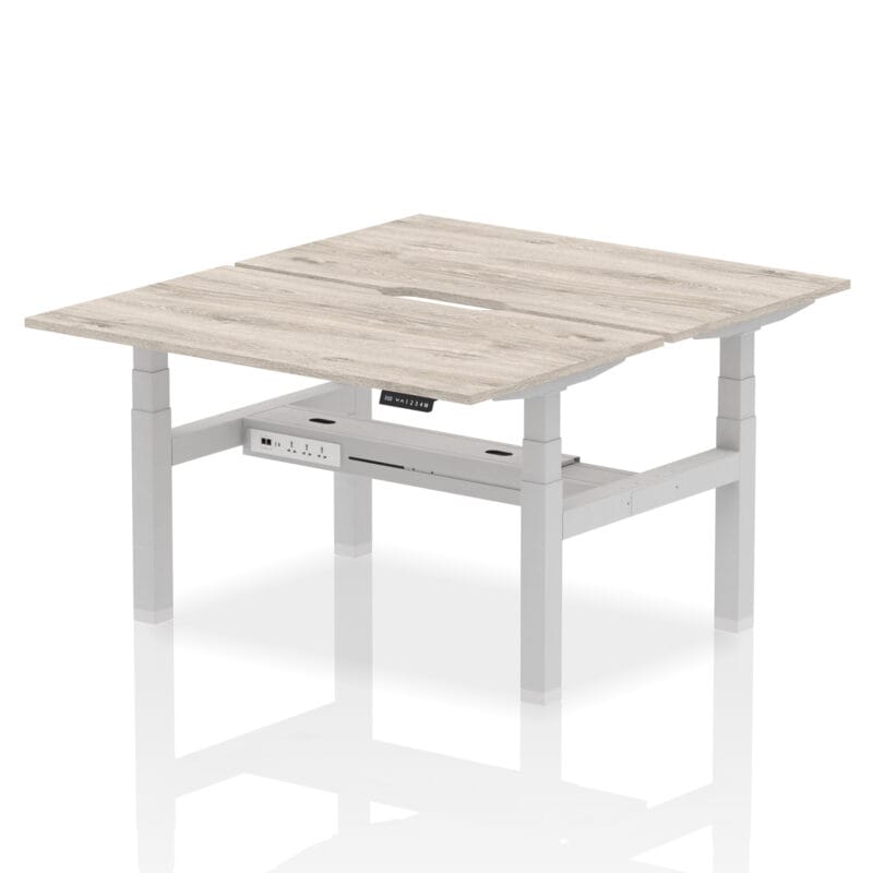 Air Back-to-Back Scalloped Edge Height Adjustable Bench Desk - 2 Person - Image 23