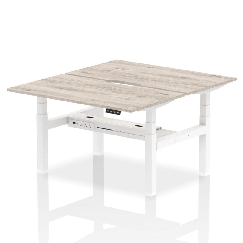 Air Back-to-Back Scalloped Edge Height Adjustable Bench Desk - 2 Person - Image 24