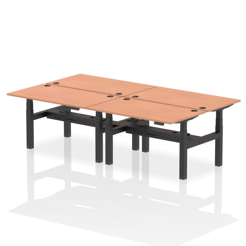 Air Back-to-Back Height Adjustable Bench Desk - 4 Person - Image 22