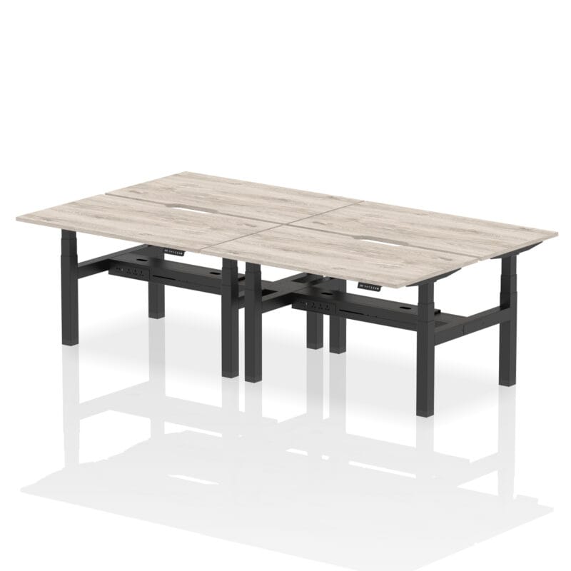 Air Back-to-Back Scalloped Edge Height Adjustable Bench Desk - 4 Person - Image 22