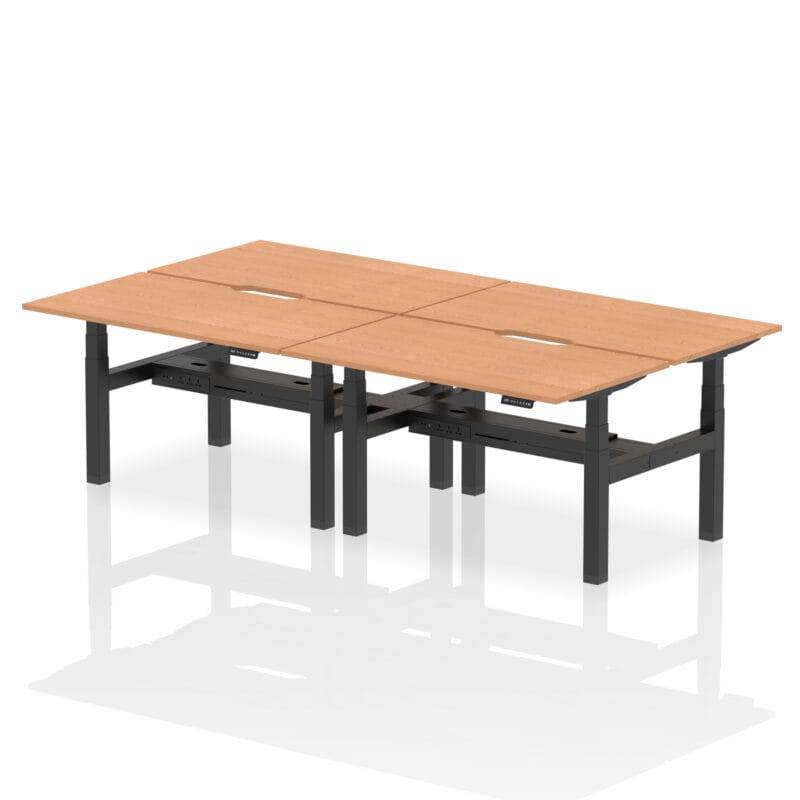 Air Back-to-Back Scalloped Edge Height Adjustable Bench Desk - 4 Person - Image 28