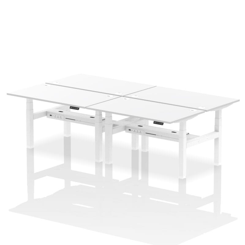 Air Back-to-Back Height Adjustable Bench Desk - 4 Person - Image 42