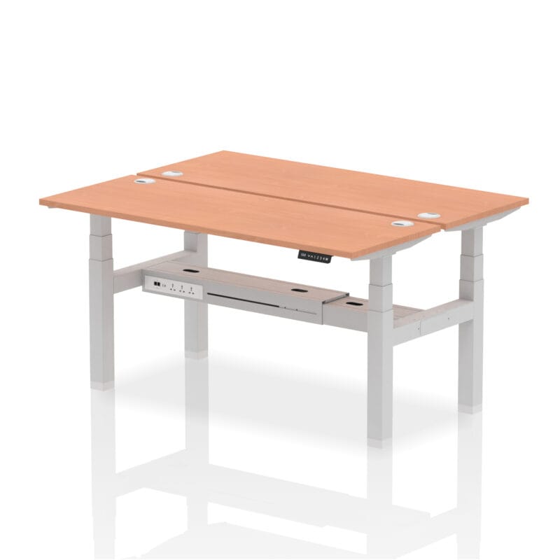 Air Back-to-Back Slimline Height Adjustable Bench Desk - 2 Person - Image 44
