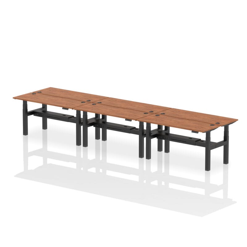 Air Back-to-Back Slimline Height Adjustable Bench Desk - 6 Person - Image 58