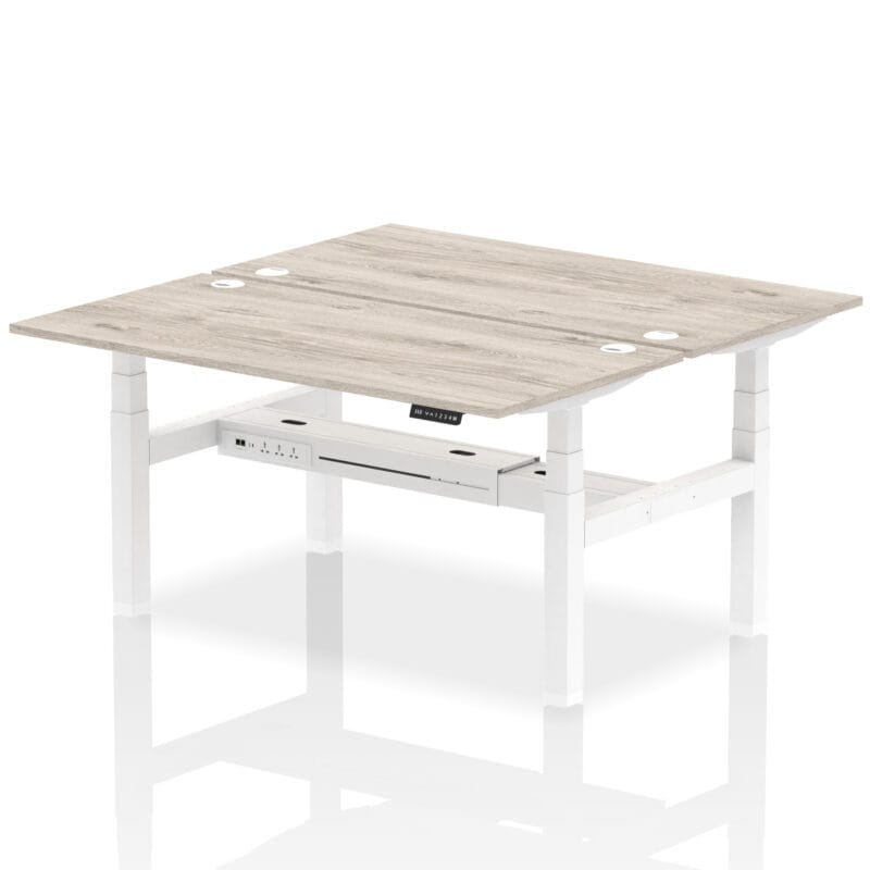 Air Back-to-Back Height Adjustable Bench Desk - 2 Person - Image 51