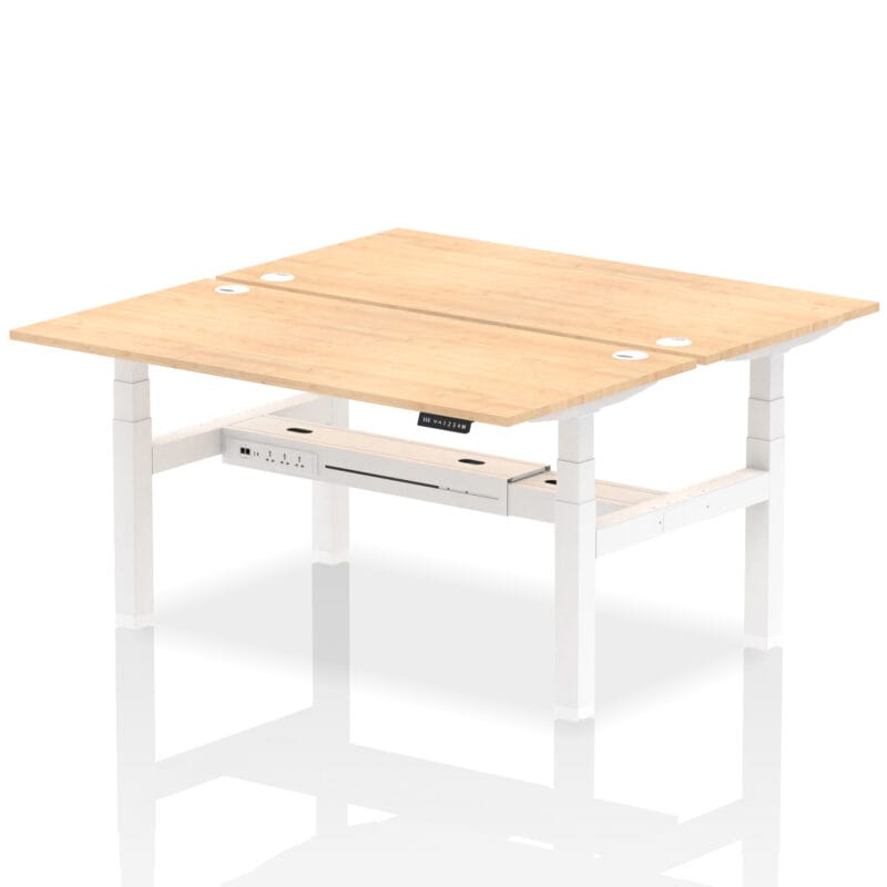 Air Back-to-Back Height Adjustable Bench Desk - 2 Person - Image 54