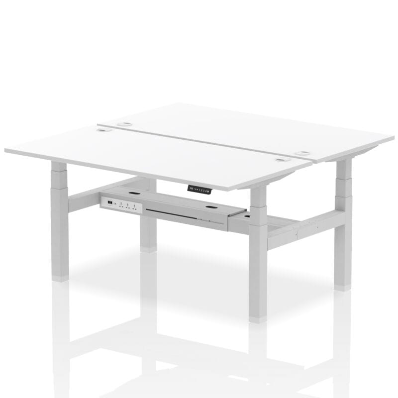 Air Back-to-Back Height Adjustable Bench Desk - 2 Person - Image 62