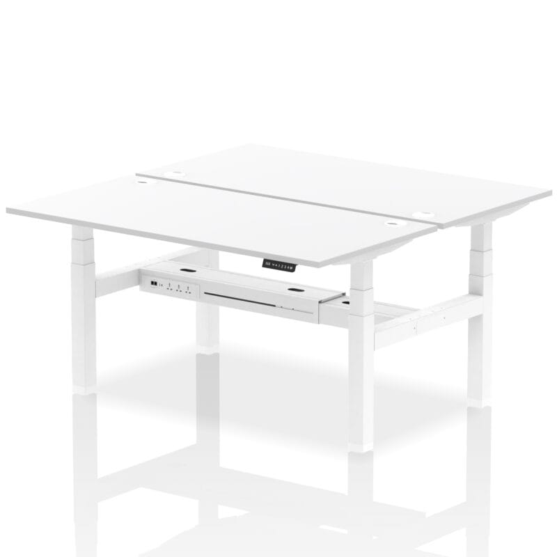 Air Back-to-Back Height Adjustable Bench Desk - 2 Person - Image 63
