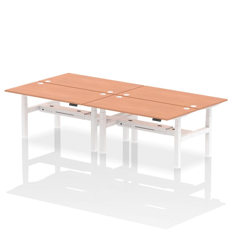 Air Back-to-Back Height Adjustable Bench Desk - 4 Person - Image 45