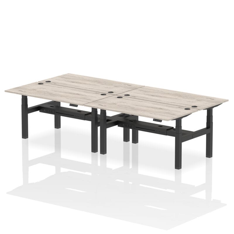 Air Back-to-Back Height Adjustable Bench Desk - 4 Person - Image 49
