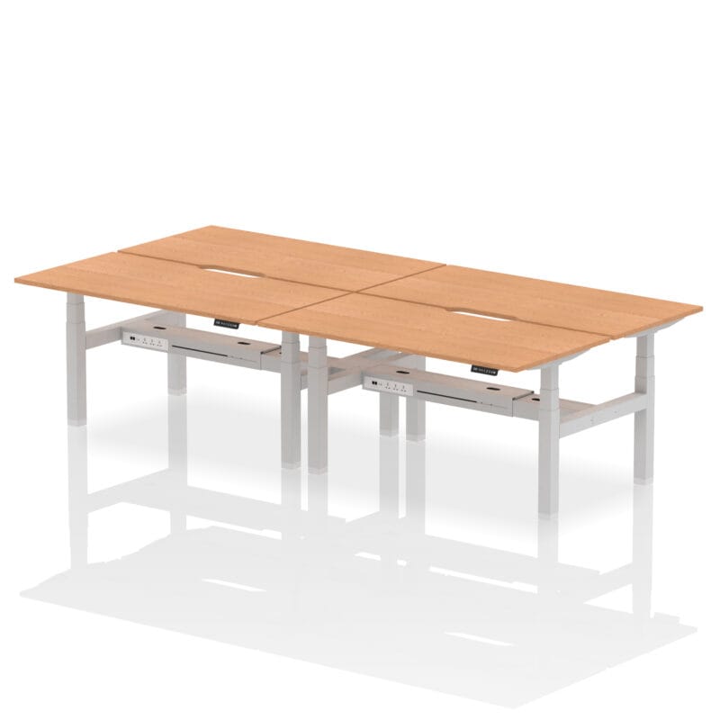 Air Back-to-Back Scalloped Edge Height Adjustable Bench Desk - 4 Person - Image 47