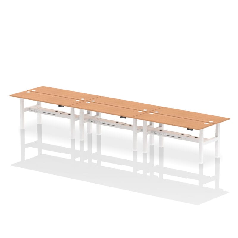 Air Back-to-Back Slimline Height Adjustable Bench Desk - 6 Person - Image 78