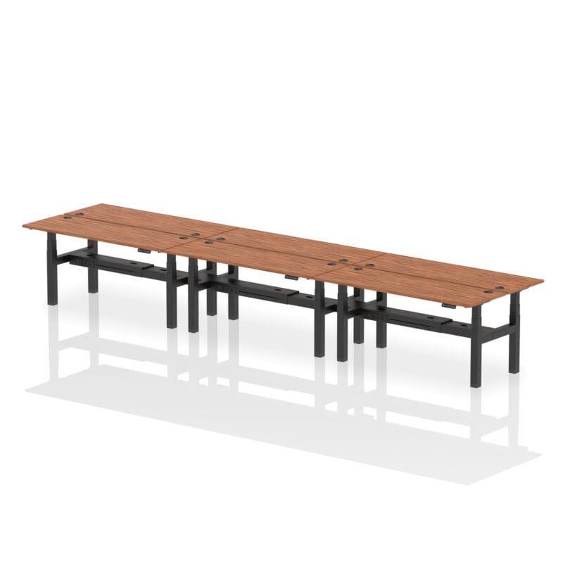 Air Back-to-Back Slimline Height Adjustable Bench Desk - 6 Person - Image 79