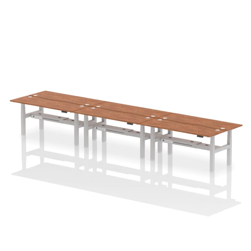 Air Back-to-Back Slimline Height Adjustable Bench Desk - 6 Person - Image 80