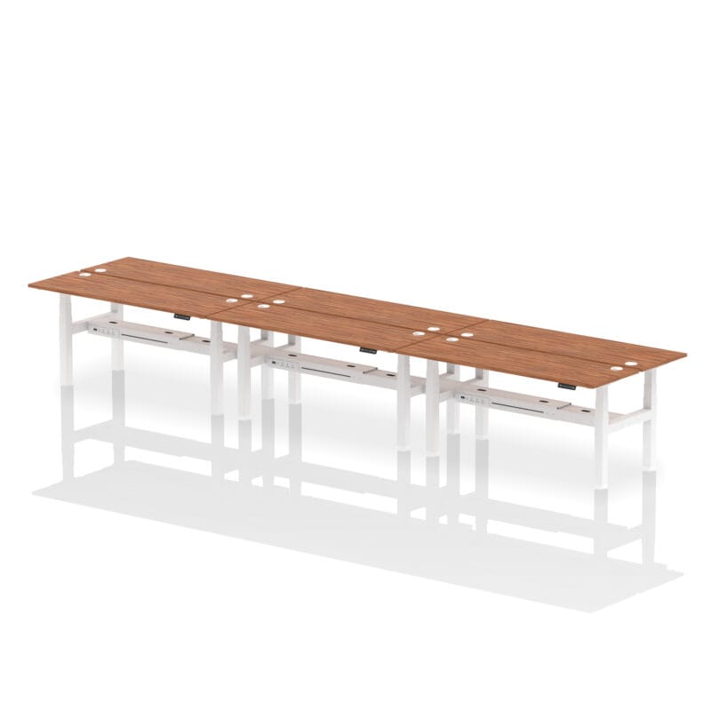 Air Back-to-Back Slimline Height Adjustable Bench Desk - 6 Person - Image 81
