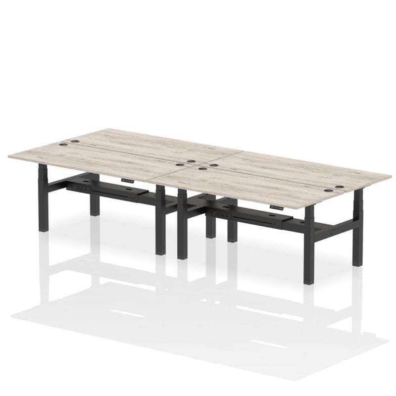 Air Back-to-Back Height Adjustable Bench Desk - 4 Person - Image 70