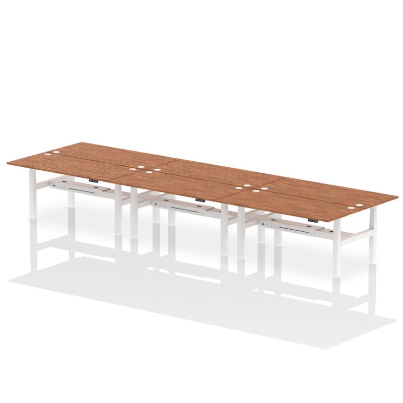 Air Back-to-Back Height Adjustable Bench Desk - 6 Person - Image 81
