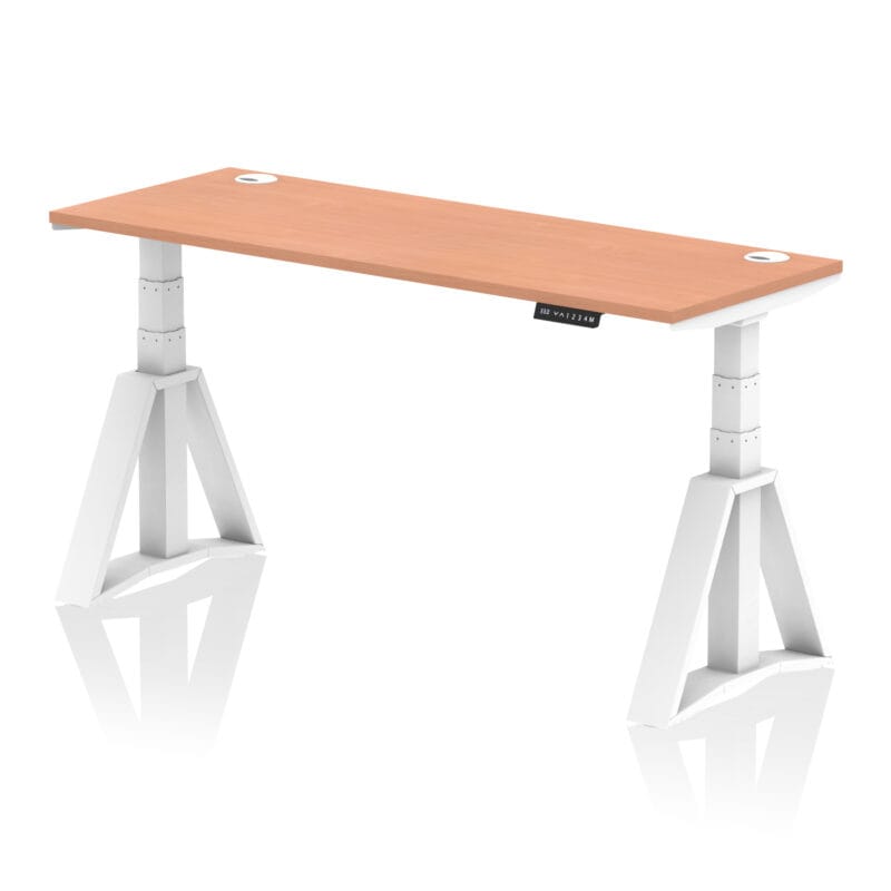 Air Height Adjustable Slimline Desk With Cable Ports With Piste Foot - Image 23