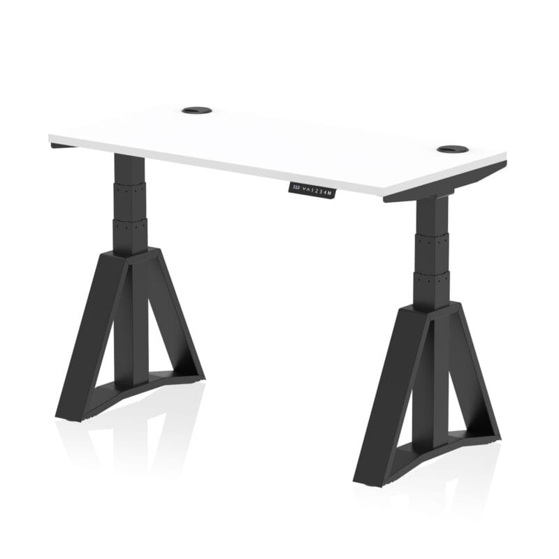 Air Height Adjustable Slimline Desk With Cable Ports With Piste Foot - Image 57