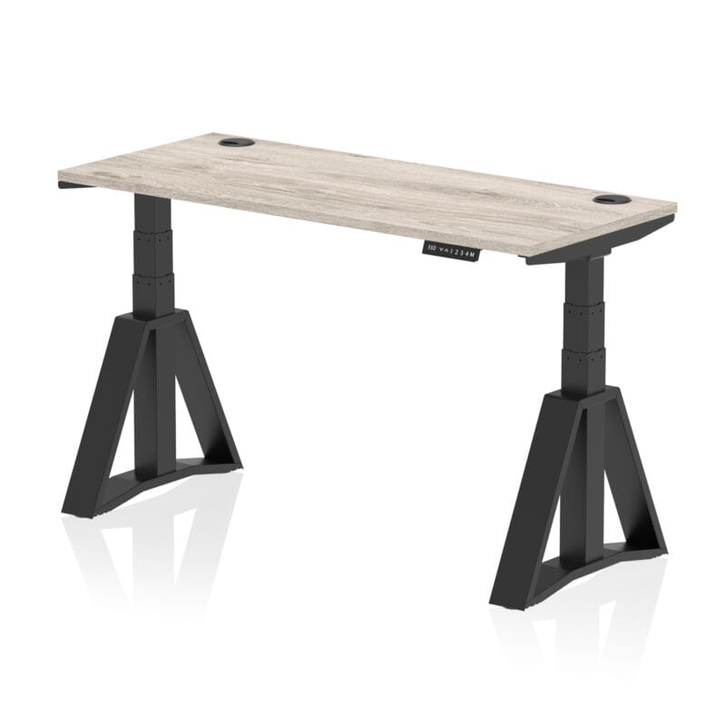 Air Height Adjustable Slimline Desk With Cable Ports With Piste Foot - Image 70