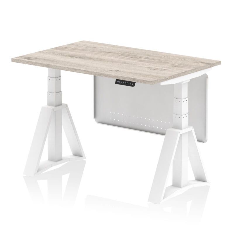 Air Height Adjustable Desk without Cable Ports With Steel Modesty Panel With Piste Foot - Image 42
