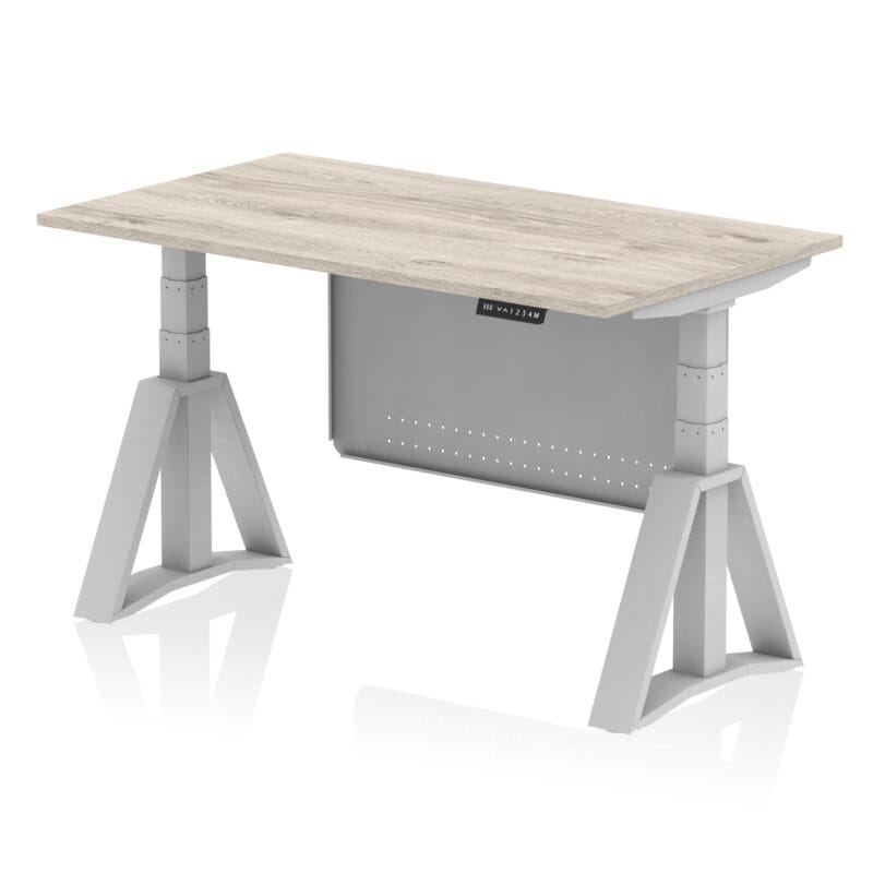 Air Height Adjustable Desk without Cable Ports With Steel Modesty Panel With Piste Foot - Image 43