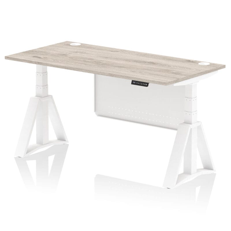 Air Height Adjustable Desk With Cable Ports With Steel Modesty Panel With Piste Foot - Image 46
